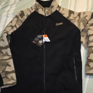 Rocky Black Fleece Jacket with Camouflage Sleeves
